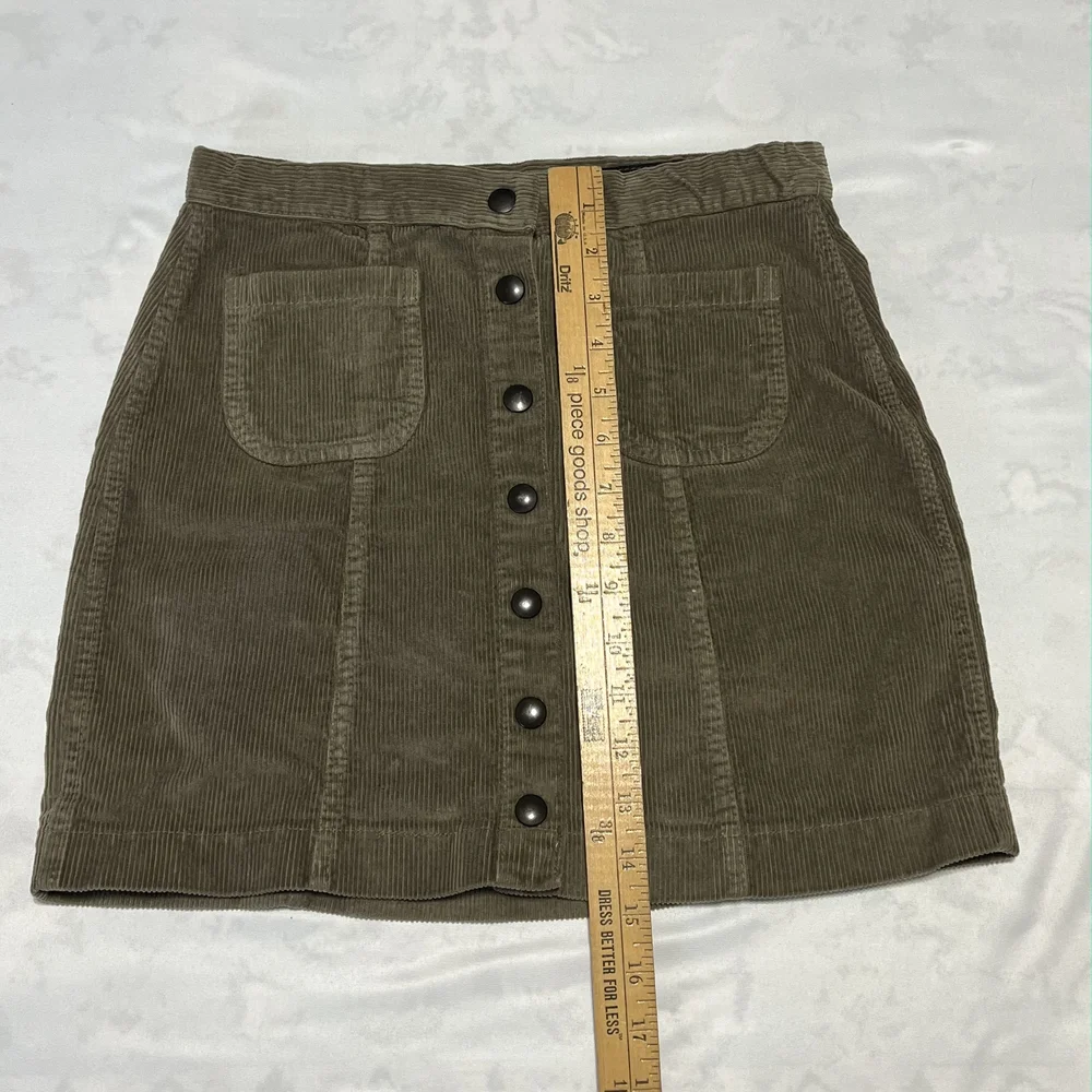 Brandy‎ Melville Light Brown Corduroy Button-Front Skirt